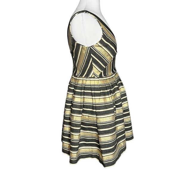 J. CREW Factory Sparkle Glam Metallic Candy Stripe Fit & Flare Party Minidress - Picture 8 of 10
